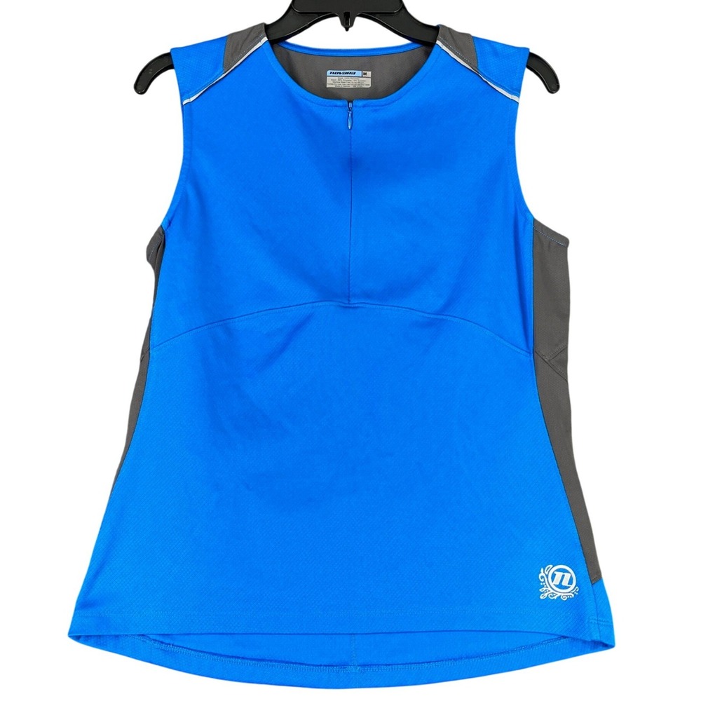 Novara Cycling Jersey Tank Top Womens M Quarter Zip Mesh Back Reflective Biking
